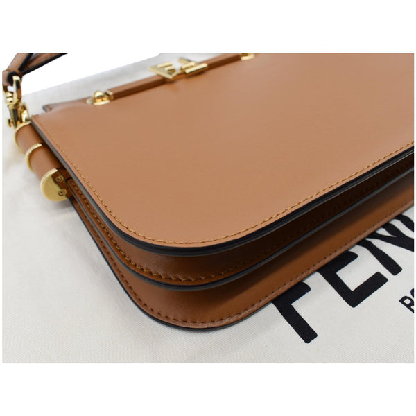 Fendi Touch Leather Shoulder Bag Brown - Dallas Handbags