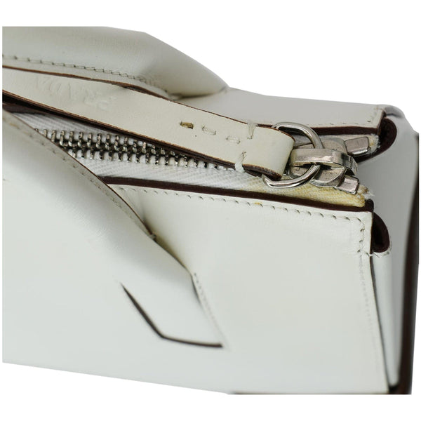 PRADA Leather Top Handle Bag White