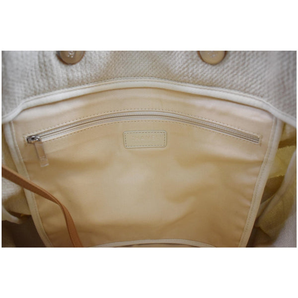 Chanel 18P Deauville 2Way Logo Chain Shopping Bag inner pocket