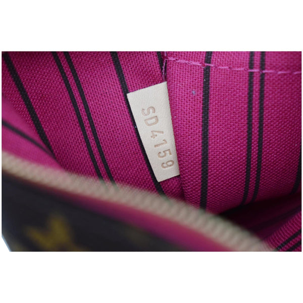 LOUIS VUITTON Neverfull MM Monogram Canvas Pochette Wristlet Pouch Brown