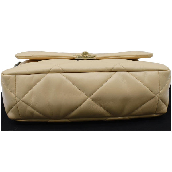 CHANEL 19 Large Lambskin Leather Shoulder Bag Nude