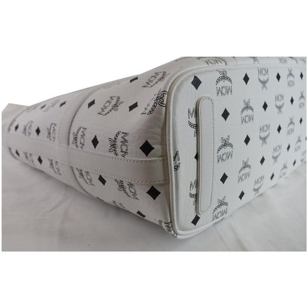 MCM Delmy Shopper Visetos Tote Bag White