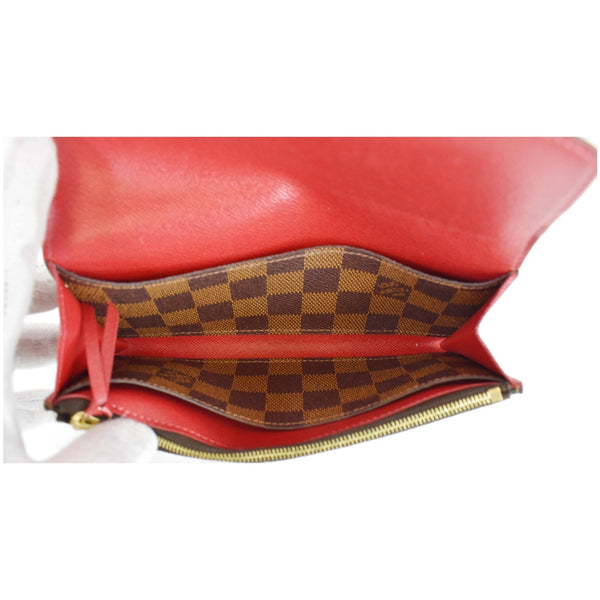 LOUIS VUITTON Emilie Damier Ebene Wallet Brown