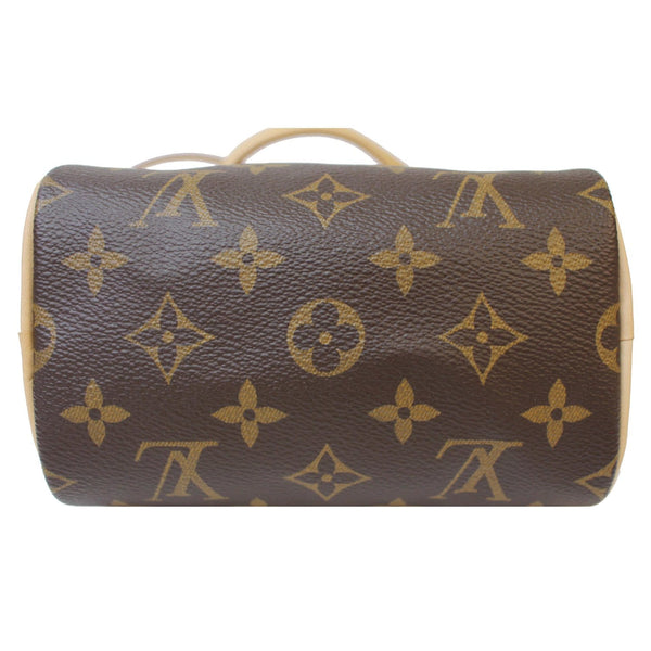 LOUIS VUITTON Nano Speedy Monogram Canvas Crossbody Bag Brown