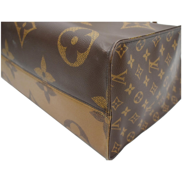 LOUIS VUITTON Onthego GM Reverse Monogram Giant Canvas Tote Shoulder Bag Brown