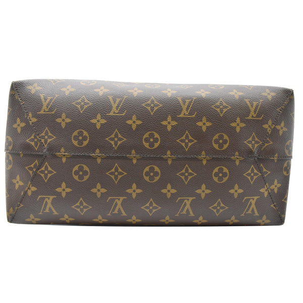 LOUIS VUITTON Flower Monogram Canvas Shoulder Hobo Bag Brown