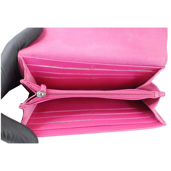 Chanel CC Caviar Leather Long Wallet Pink | inner pocket