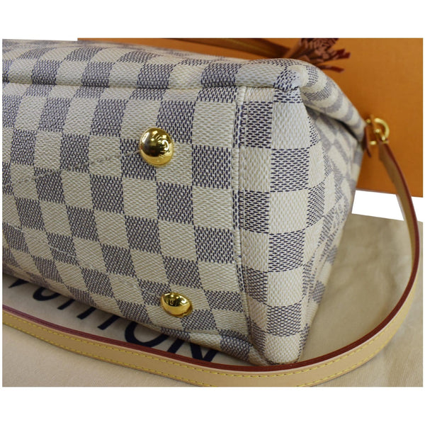 Louis Vuitton Lymington Damier Azur Shoulder Bag White - brass studs