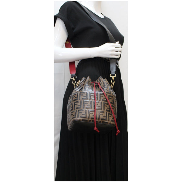 FENDI Mon Tresor Drawstring FF Canvas Bucket Bag Multicolor