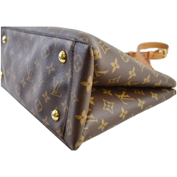 LOUIS VUITTON Flower Monogram Canvas Tote Bag Brown