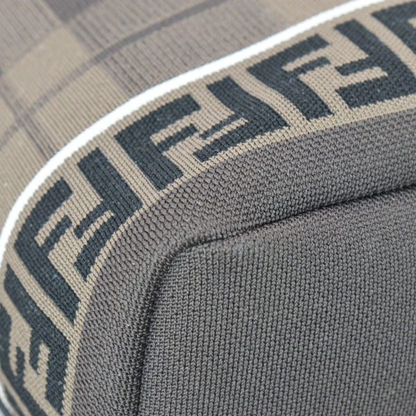 FENDI Tartan Forever Tech Knit Canvas Backpack Brown