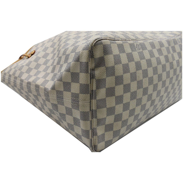 LOUIS VUITTON Neverfull GM Damier Azur Tote Shoulder Bag White