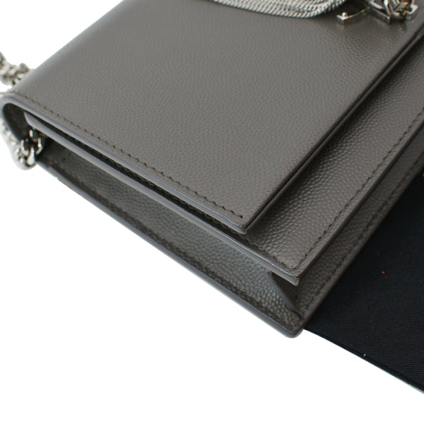 YVES SAINT LAURENT Small Kate Tassel Leather Shoulder Bag Grey - Hot Deals