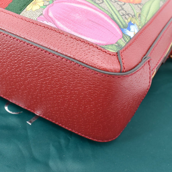 GUCCI Ophidia Flora Web Small Top Handle Shoulder Bag Red 550622