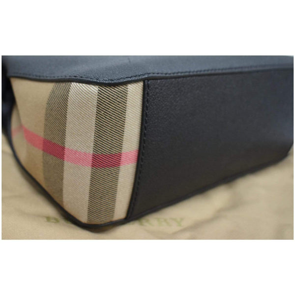 BURBERRY Helmsley House Check Grained Leather Crossbody Bag Black