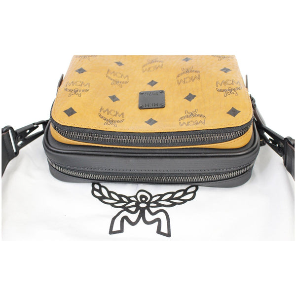 MCM 1976 Square Medium Visetos Canvas Crossbody Bag Cognac