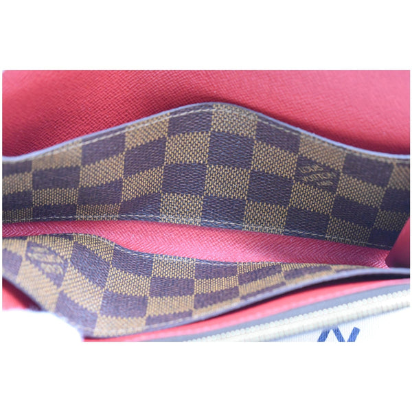 LOUIS VUITTON Emilie Damier Ebene Wallet Brown