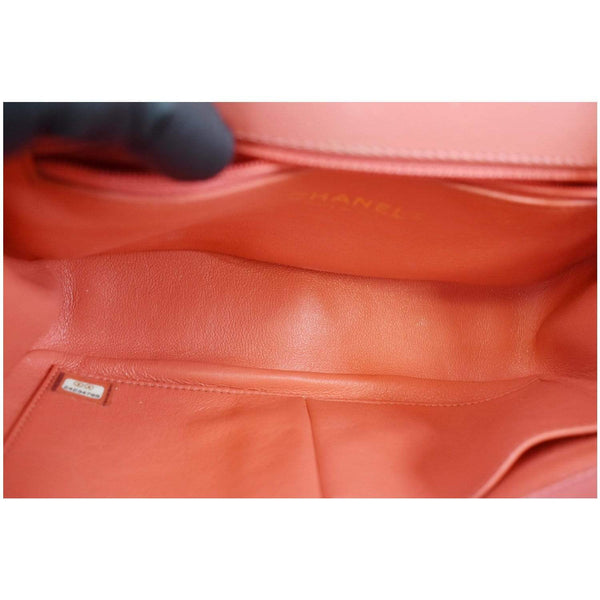 CHANEL CC Filigree Medium Quilted Caviar Leather Shoulder Bag Salmon