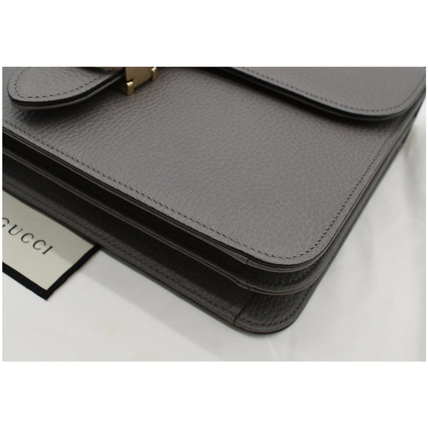 GUCCI Interlocking GG Calfskin Leather Crossbody Bag Grey 510303