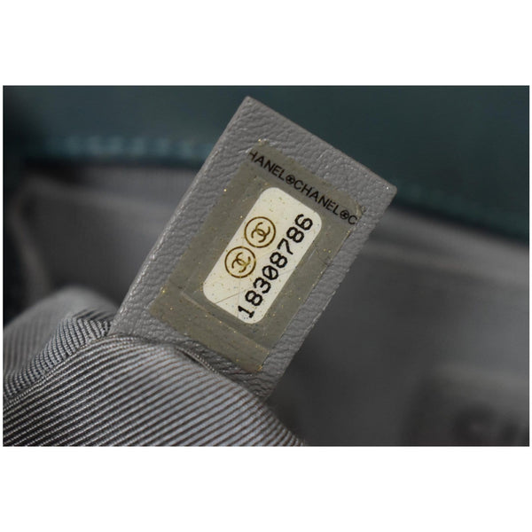 CHANEL Small Boy CC Chain Velvet Shoulder Bag Teal