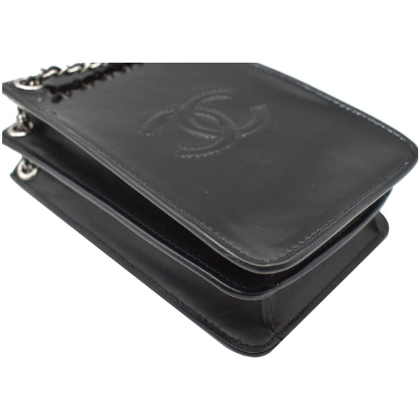 CHANEL O-Phone Holder Patent Leather Crossbody Bag Black