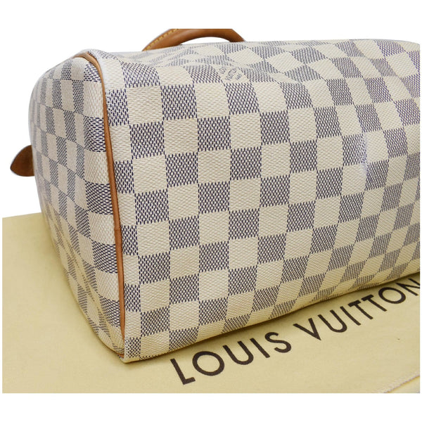 LOUIS VUITTON Speedy 30 Damier Azur Satchel Bag White