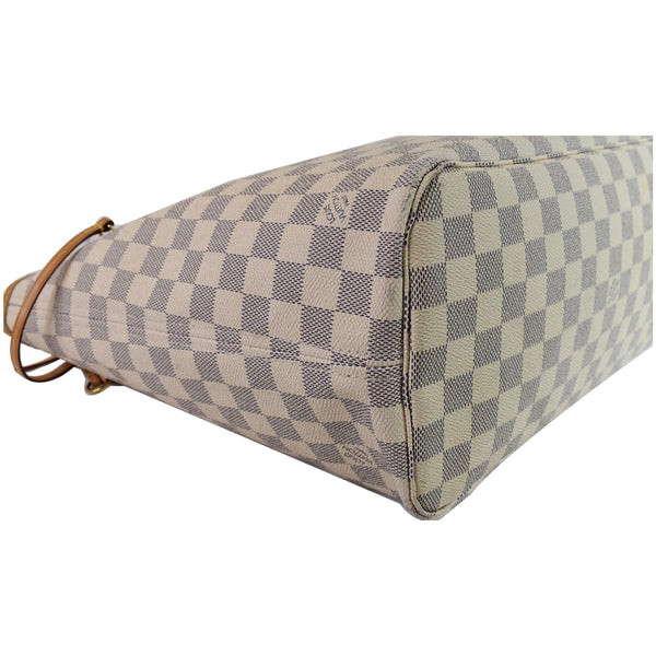 LOUIS VUITTON Neverfull MM Damier Azur Tote Shoulder Bag White