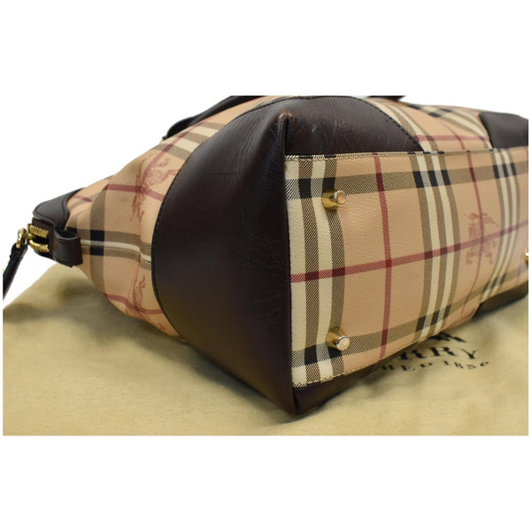 BURBERRY Medium Primrose Haymarket Check Tote Bag Chocolate