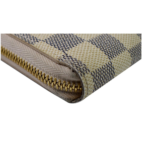 Louis Vuitton Damier Azur Zippy Long Wallet White white checls