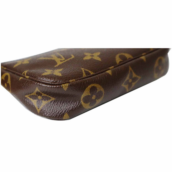 LV Mini Pochette Monogram Canvas wallet corner