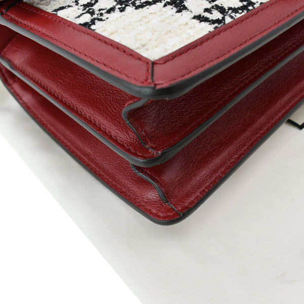 GUCCI Dionysus GG Tweed Small Shoulder Bag Cerise 400249