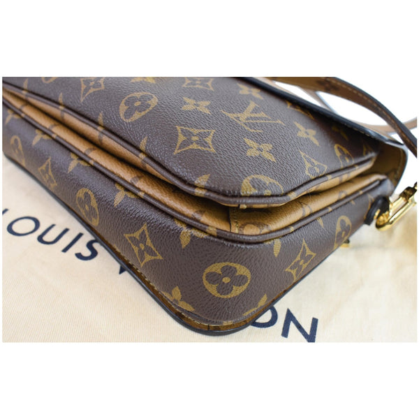 Louis Vuitton Metis Pochette Reverse Monogram Tote Bag - dark brown color