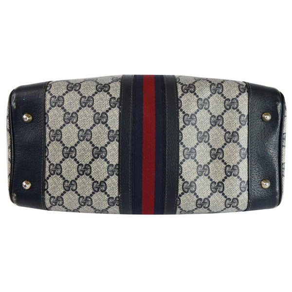 GUCCI Vintage Joy Boston GG Canvas Shoulder Bag Blue - Bottom View