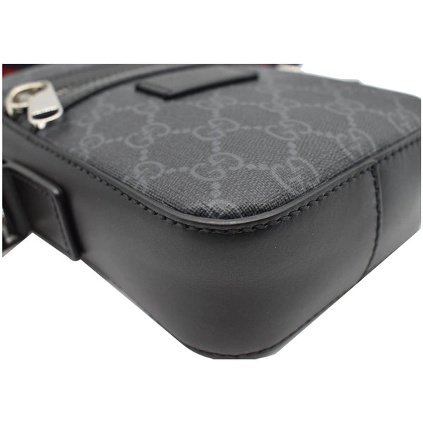 GUCCI GG Supreme Monogram Web Messenger Bag Black 598103