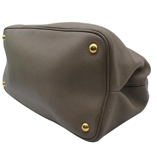 Prada Calf Leather Tote Bag Clay Gray - Dallas Handbags