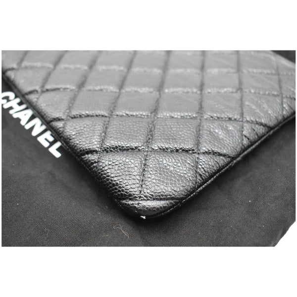 CHANEL Caviar Leather O-Case Zip Pouch Black