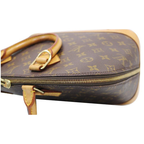 Louis Vuitton Alma Monogram Canvas Satchel Bag Brown zip preview