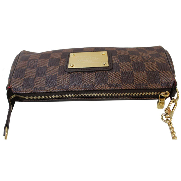 Louis Vuitton Pochette Eva Damier Ebene front logo Bag