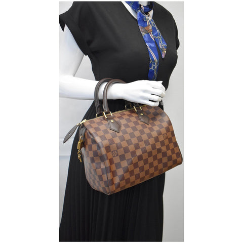 LOUIS VUITTON Speedy 25 Damier Ebene Satchel Bag Brown