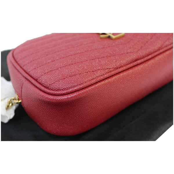 YVES SAINT LAURENT Mini Lou Grain De Poudre Camera Bag Red