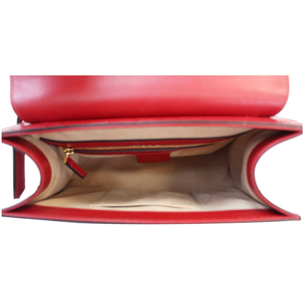 GUCCI Padlock Small Signature Top Handle Crossbody Bag Red 453188