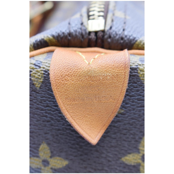 LOUIS VUITTON Speedy 30 Monogram Canvas Satchel Bag Brown