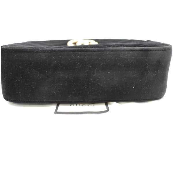 GUCCI GG Marmont Small Velvet Matelasse Crossbody Bag Black 447632