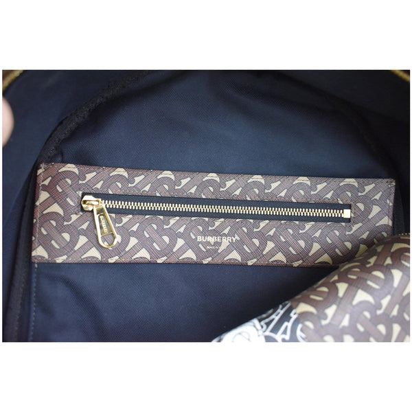 BURBERRY Bridle Stripe Monogram Print E-canvas Backpack Brown