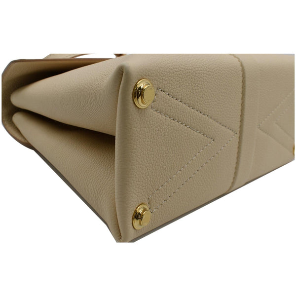 LOUIS VUITTON Rose Des Vents PM Grained Leather Top Handle Crossbody Bag Creme