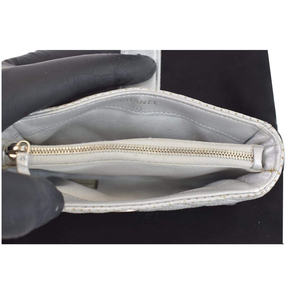 Chanel Perforated Lambskin Quilted Mini Phone Holder zipper