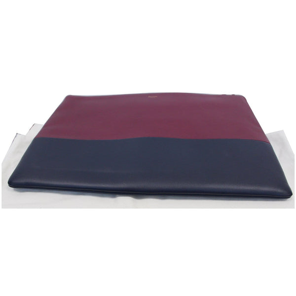 Celine Bi-Color Leather Clutch Pouch Burgundy/Black - Final Sale
