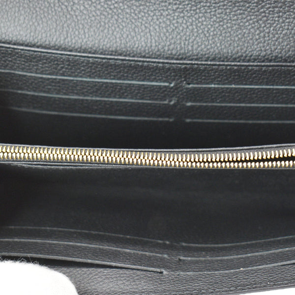 LOUIS VUITTON Sarah Monogram Empreinte Leather Wallet Black