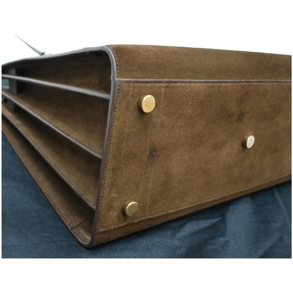 YVES SAINT LAURENT Sac de Jour Suede Leather Tote Shoulder Bag Brown