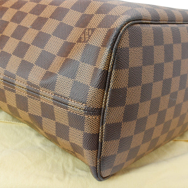 LOUIS VUITTON Neverfull MM Damier Ebene Tote Bag Brown